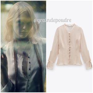 Zara Limited Edition Pink Semi-Sheer Shirt S